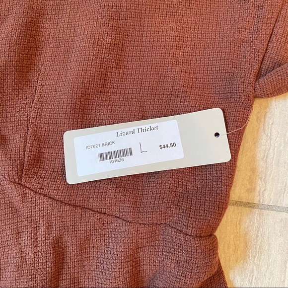 boutique v-neck button down brown neutral dress fall vibes large - Picture 3 of 4